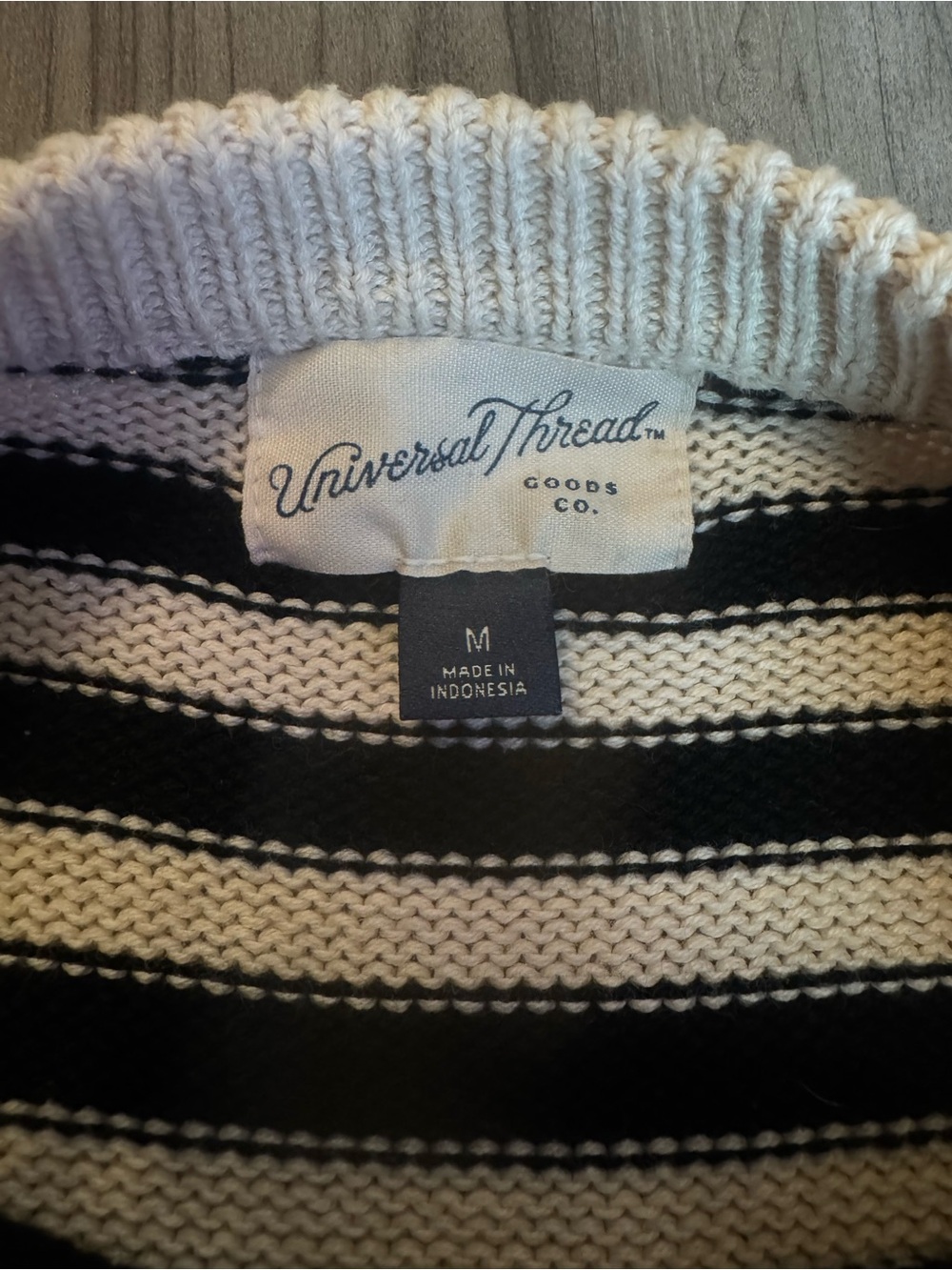Universal Thread Black & Cream Striped Button-Up Cardigan - Picture 3 of 3